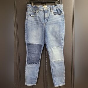 Patchwork High Rise Skinny Denim Jeans